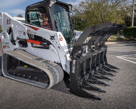 grapple rake for bobcat skid-steer|root grapple rake attachment.